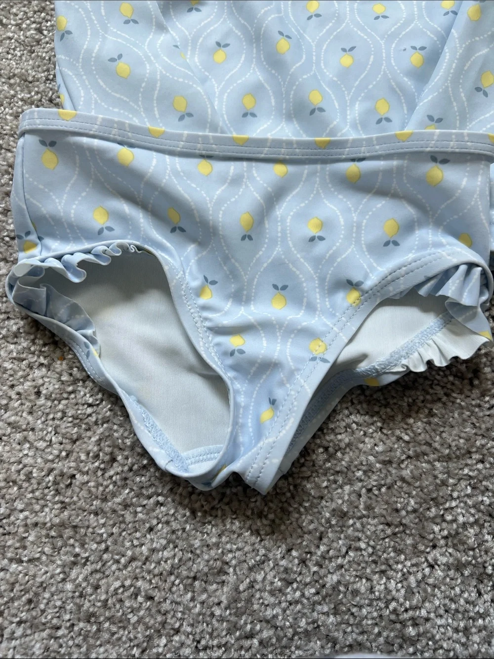 Carter's Light Blue Rash Guard Set with Yellow Lemon Print